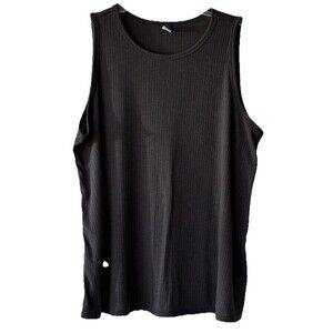 Old Navy Luxe Jersey Knit Tank Top Ribbed Dark Gray Women's Size L Sleeveless